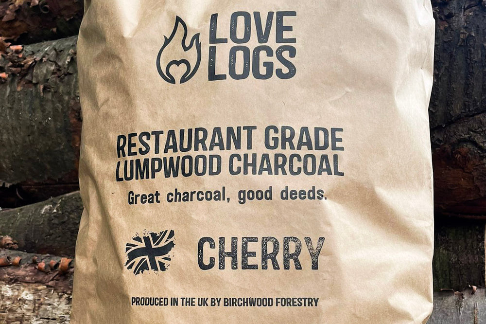 Love Logs Wild Cherry Charcoal Close Up