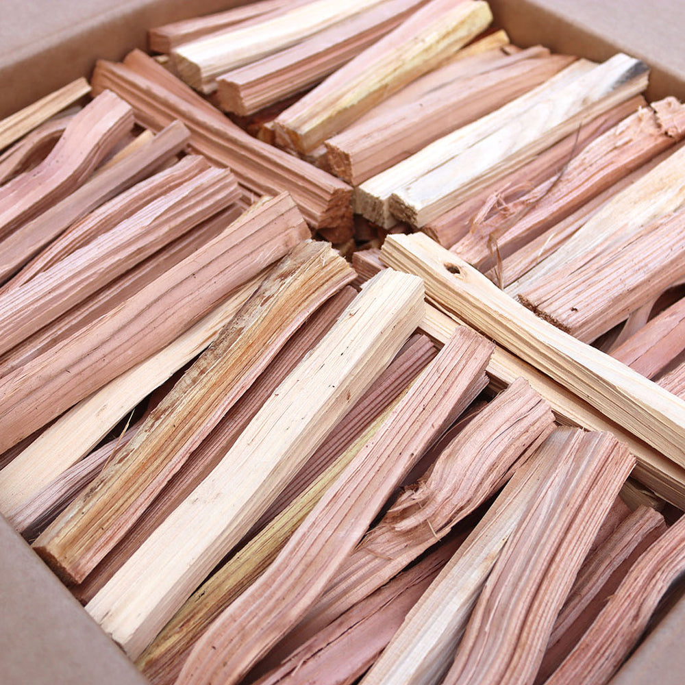 Kiln Dried British Kindling Stacked in a Box