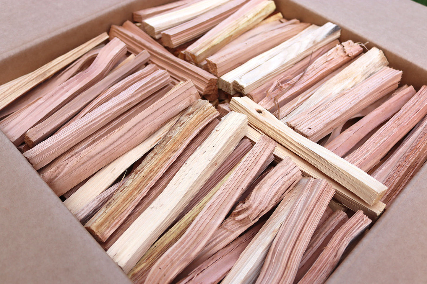 Kiln Dried British Kindling Stacked in a Box