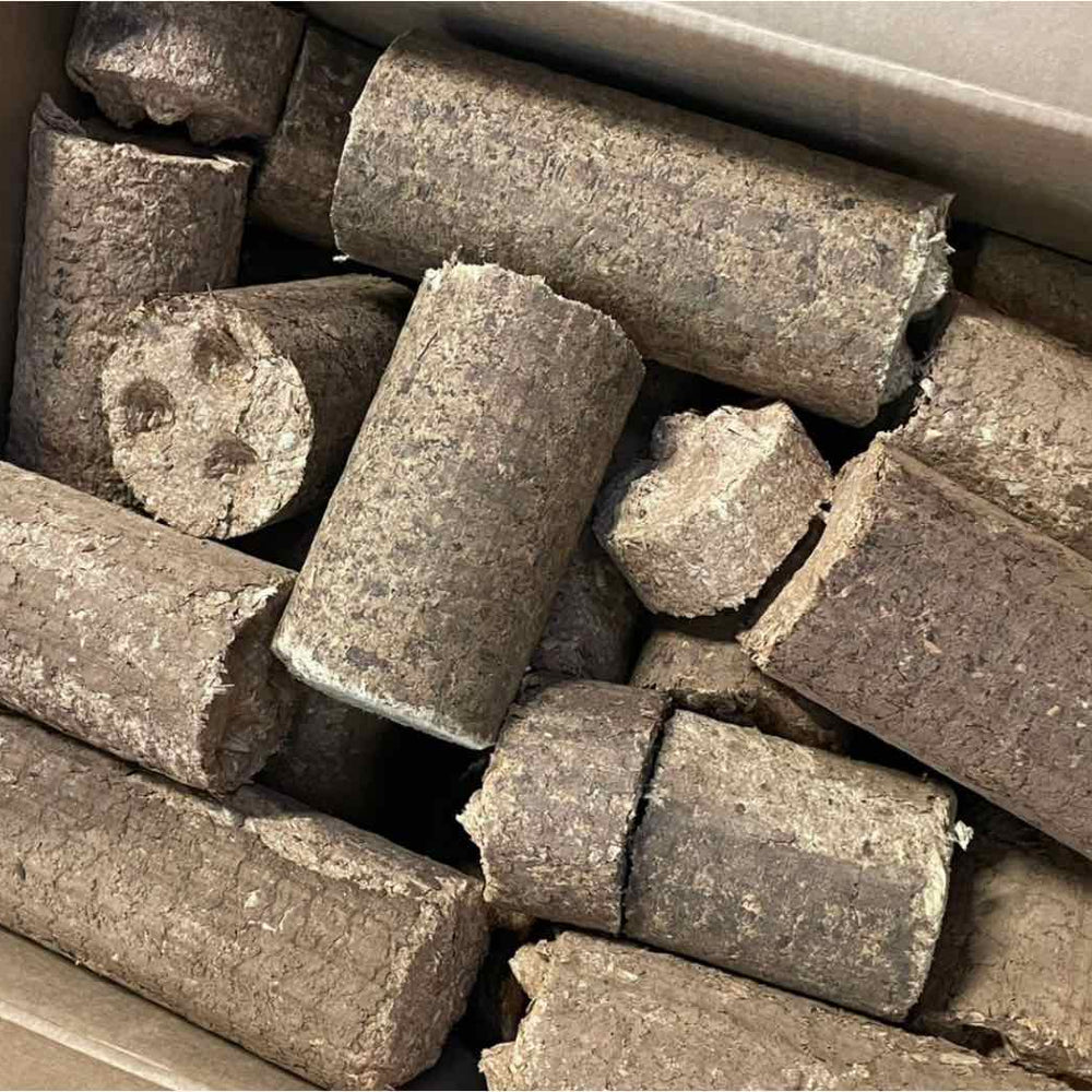 Broken Briquettes Made from Recycled Timber