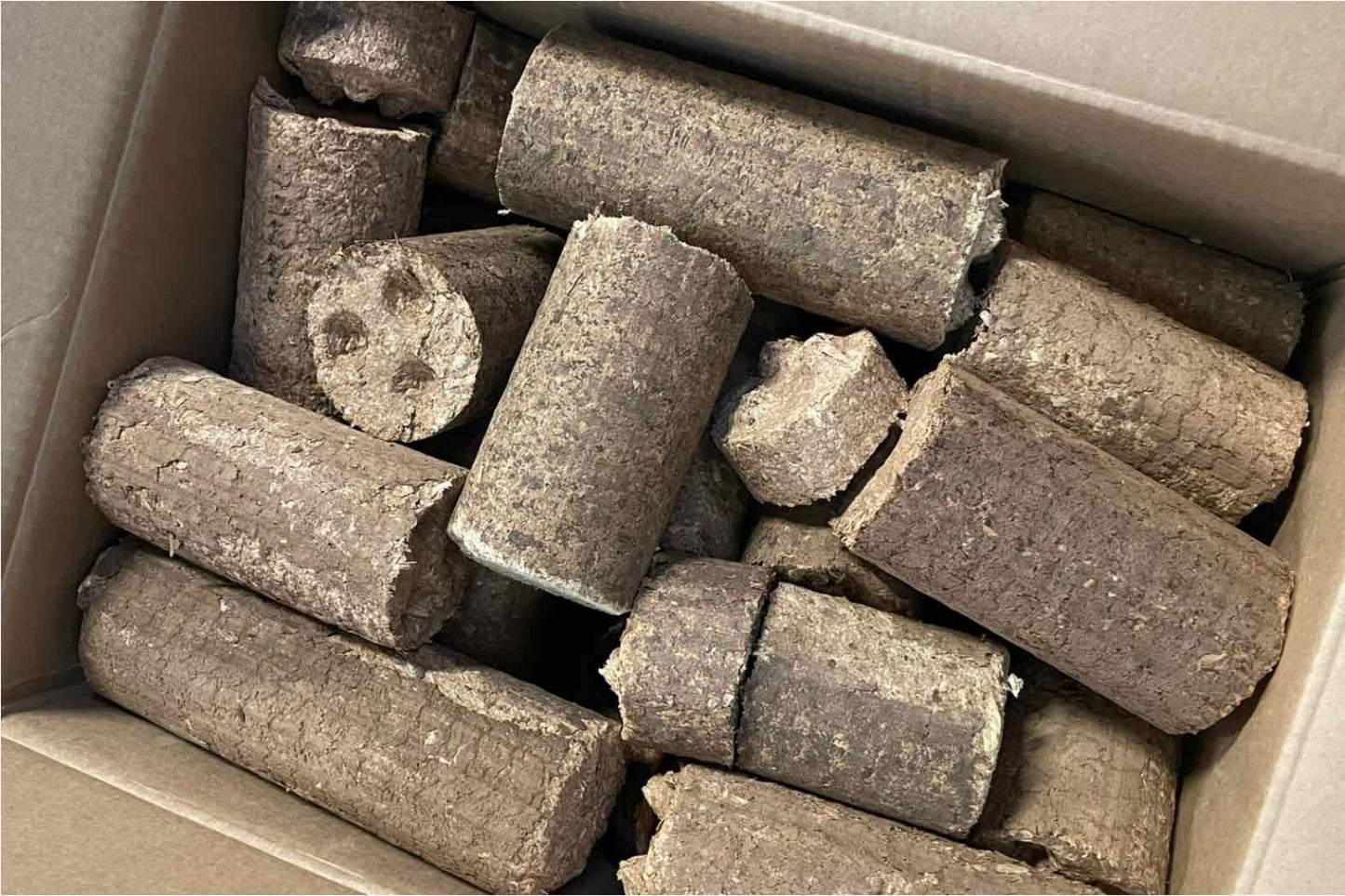 Broken Briquettes Made from Recycled Timber