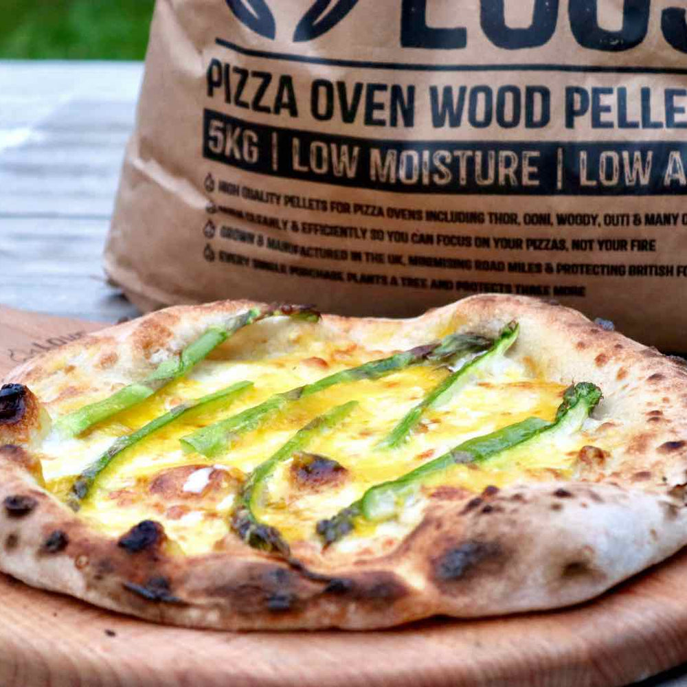 Love Logs Pizza Oven Wood Pellets and a Wood Fired Pizza